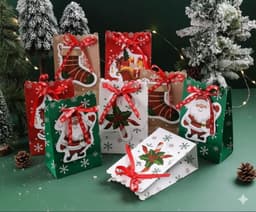 Christmas Gift Bags with Ribbon