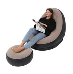 Inflatable sofa with leg rest
